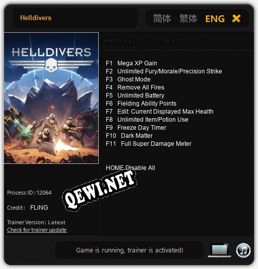 Helldivers: Трейнер +11 [v1.5]