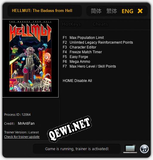 Трейнер для HELLMUT: The Badass from Hell [v1.0.4]
