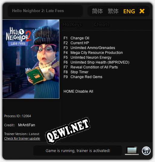 Hello Neighbor 2: Late Fees: Читы, Трейнер +9 [MrAntiFan]
