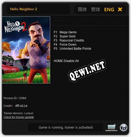 Трейнер для Hello Neighbor 2 [v1.0.6]