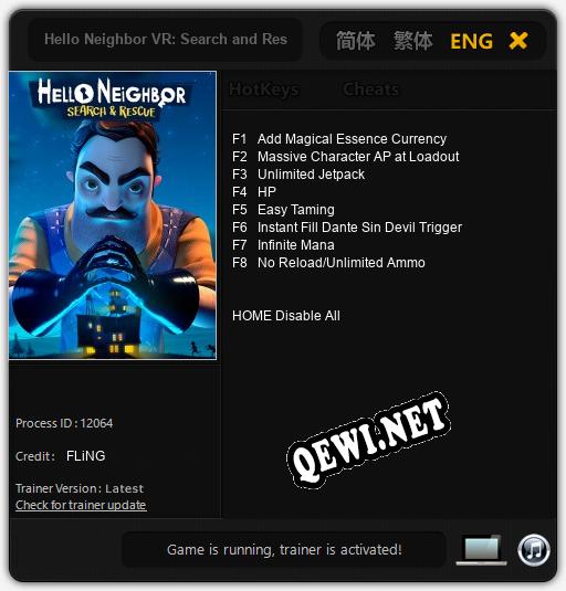 Hello Neighbor VR: Search and Rescue: ТРЕЙНЕР И ЧИТЫ (V1.0.73)