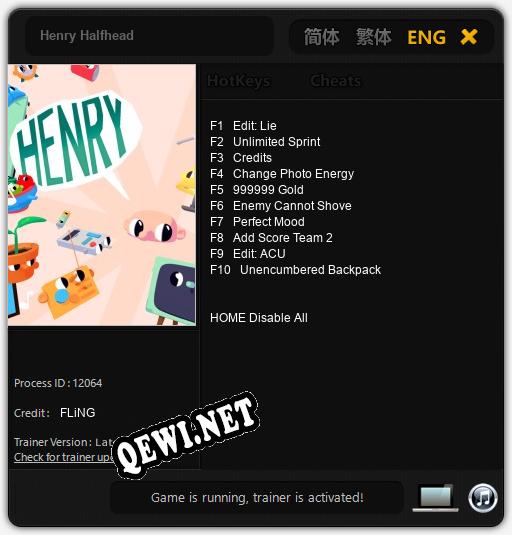 Трейнер для Henry Halfhead [v1.0.4]