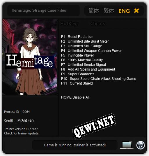 Hermitage: Strange Case Files: ТРЕЙНЕР И ЧИТЫ (V1.0.55)