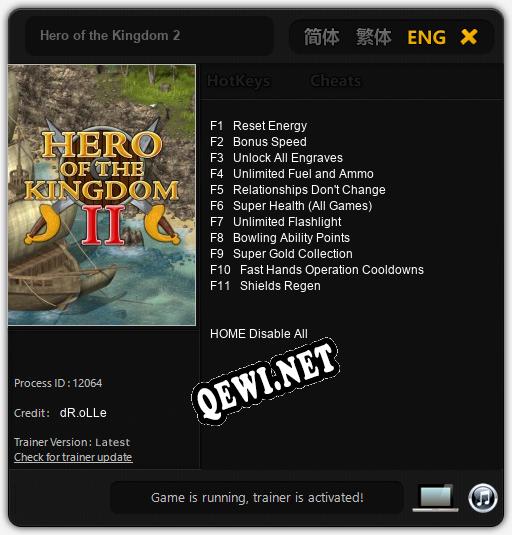 Трейнер для Hero of the Kingdom 2 [v1.0.1]