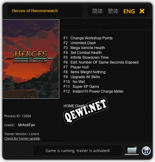 Трейнер для Heroes of Hammerwatch [v1.0.1]