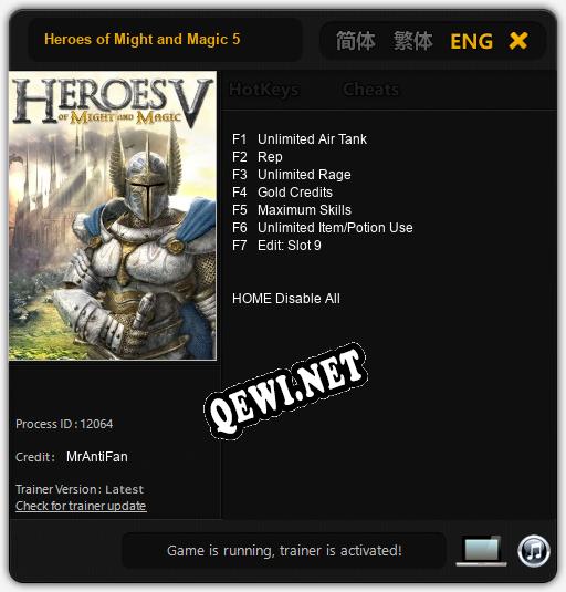 Heroes of Might and Magic 5: Читы, Трейнер +7 [MrAntiFan]