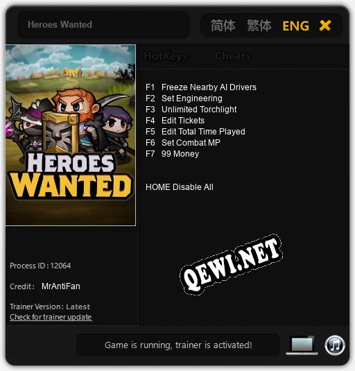 Heroes Wanted: Трейнер +7 [v1.6]