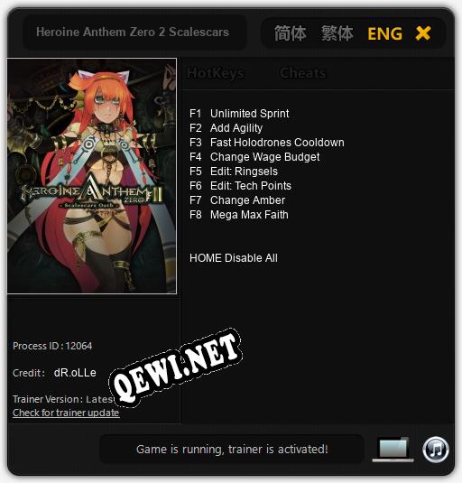 Трейнер для Heroine Anthem Zero 2 Scalescars Oath [v1.0.5]