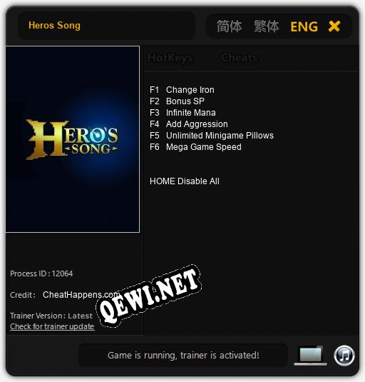 Трейнер для Heros Song [v1.0.6]