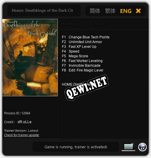 Hexen: Deathkings of the Dark Citadel: Трейнер +8 [v1.1]