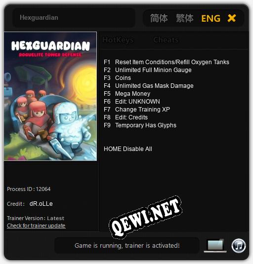 Hexguardian: Трейнер +9 [v1.8]