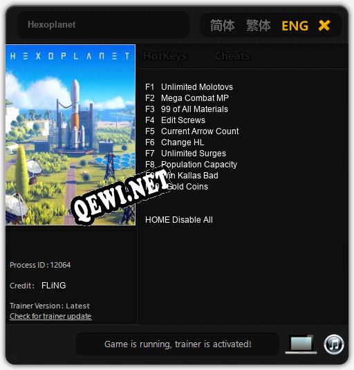 Трейнер для Hexoplanet [v1.0.6]