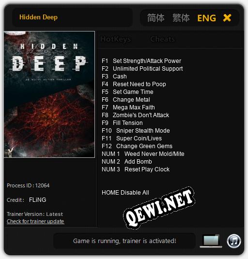 Трейнер для Hidden Deep [v1.0.5]