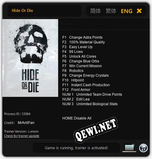 Трейнер для Hide Or Die [v1.0.6]
