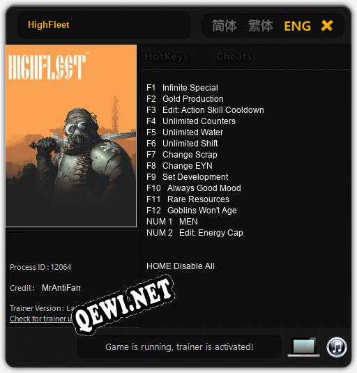HighFleet: Трейнер +14 [v1.8]