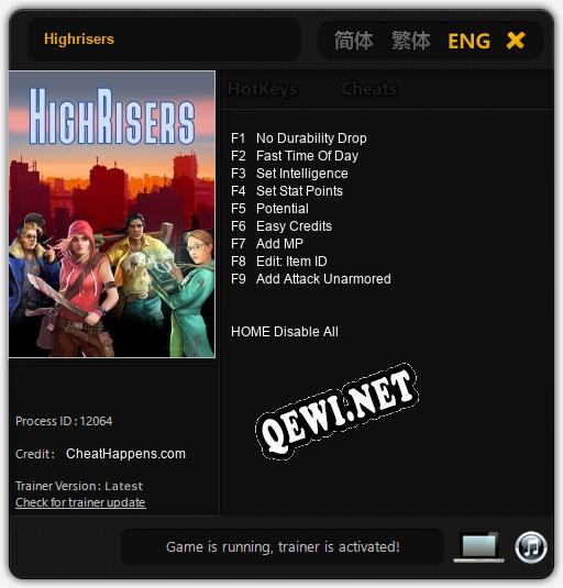 Highrisers: Трейнер +9 [v1.9]