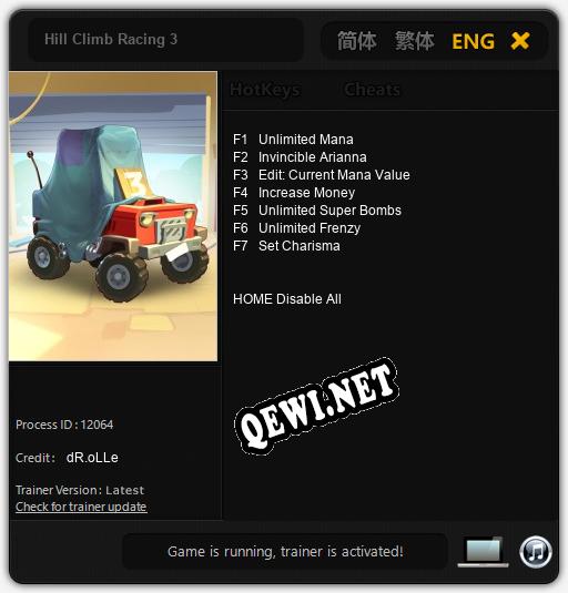 Hill Climb Racing 3: Трейнер +7 [v1.7]