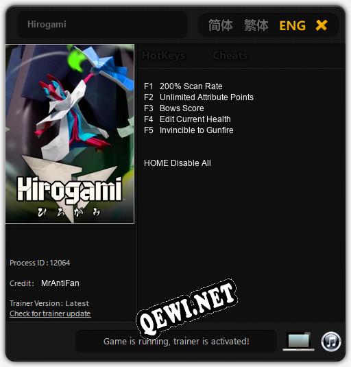 Трейнер для Hirogami [v1.0.5]