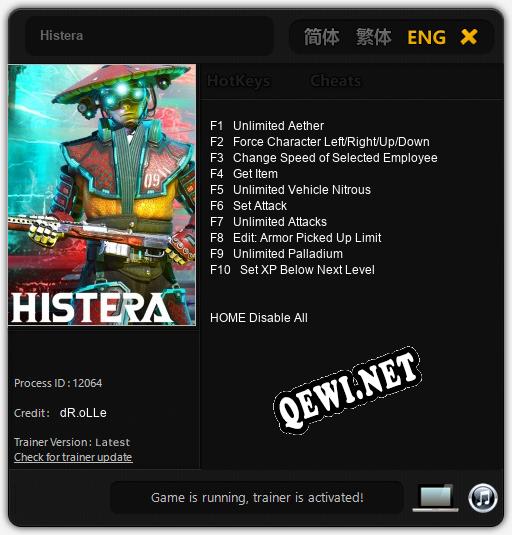 Histera: ТРЕЙНЕР И ЧИТЫ (V1.0.97)