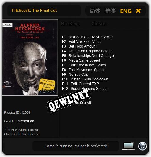 Hitchcock: The Final Cut: ТРЕЙНЕР И ЧИТЫ (V1.0.51)