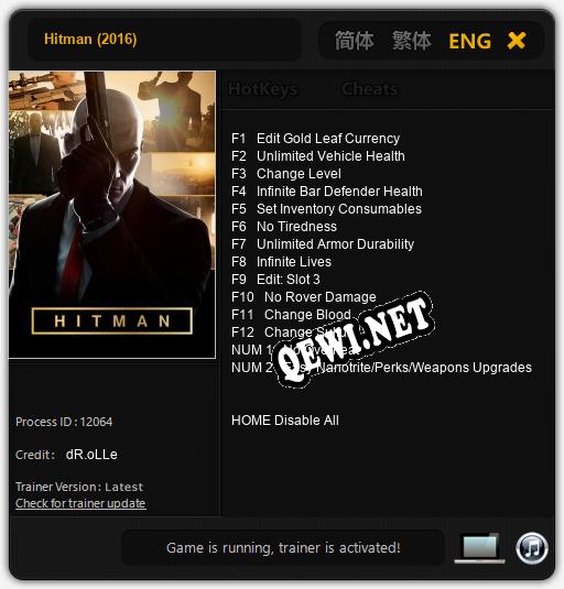 Hitman (2016): Трейнер +14 [v1.5]