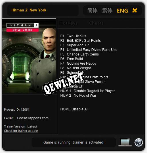 Hitman 2: New York: Трейнер +14 [v1.9]