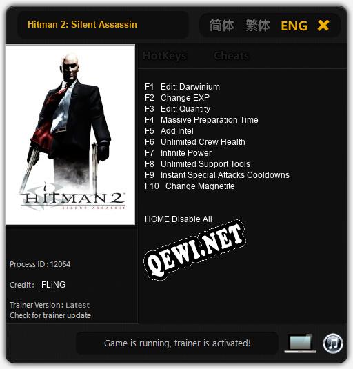 Hitman 2: Silent Assassin: Трейнер +10 [v1.6]