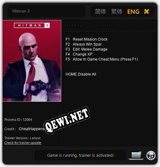 Hitman 2: Трейнер +5 [v1.9]