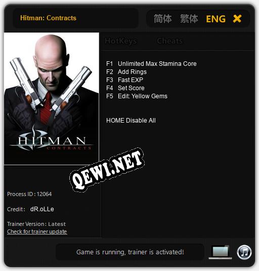 Hitman: Contracts: ТРЕЙНЕР И ЧИТЫ (V1.0.37)