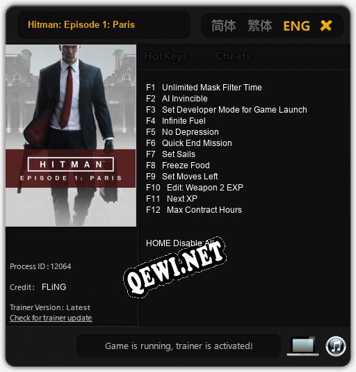 Hitman: Episode 1: Paris: Читы, Трейнер +12 [FLiNG]