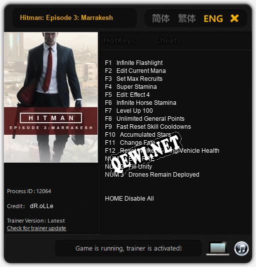 Hitman: Episode 3: Marrakesh: ТРЕЙНЕР И ЧИТЫ (V1.0.27)