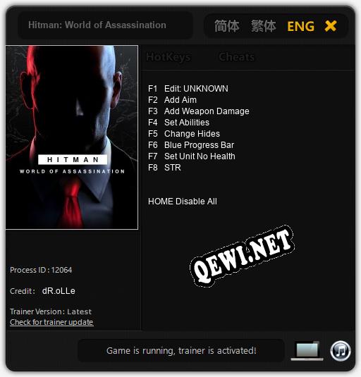 Hitman: World of Assassination: Трейнер +8 [v1.8]