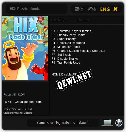 HIX: Puzzle Islands: ТРЕЙНЕР И ЧИТЫ (V1.0.51)