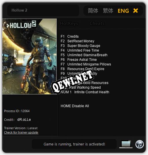 Трейнер для Hollow 2 [v1.0.9]