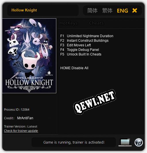 Трейнер для Hollow Knight [v1.0.7]