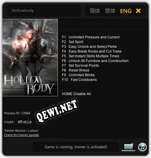 Hollowbody: Трейнер +10 [v1.3]