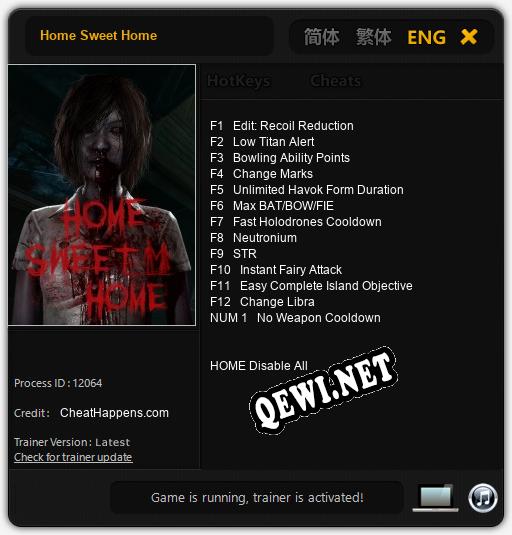 Home Sweet Home: ТРЕЙНЕР И ЧИТЫ (V1.0.17)