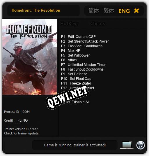 Homefront: The Revolution: Читы, Трейнер +12 [FLiNG]