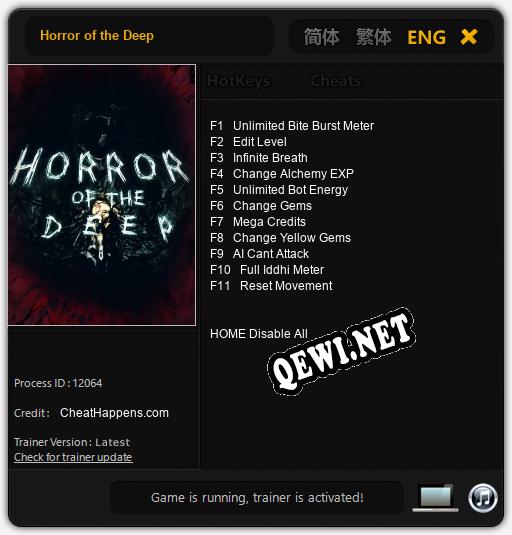 Horror of the Deep: Трейнер +11 [v1.4]