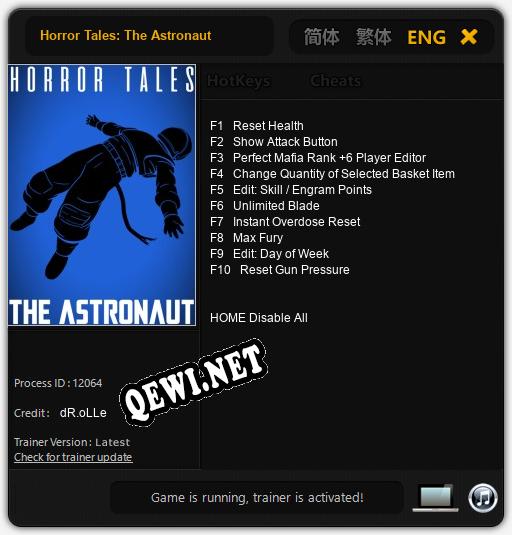Трейнер для Horror Tales: The Astronaut [v1.0.1]