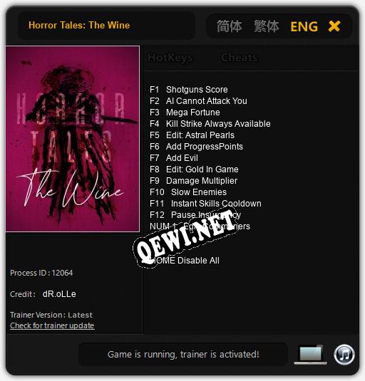 Трейнер для Horror Tales: The Wine [v1.0.2]