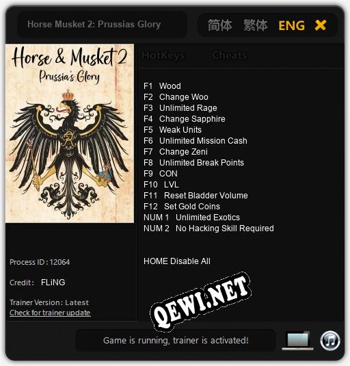 Horse Musket 2: Prussias Glory: Трейнер +14 [v1.3]