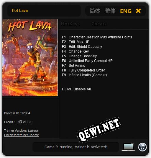 Hot Lava: Трейнер +9 [v1.8]
