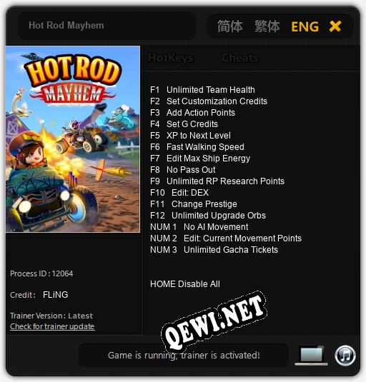 Hot Rod Mayhem: Трейнер +15 [v1.2]