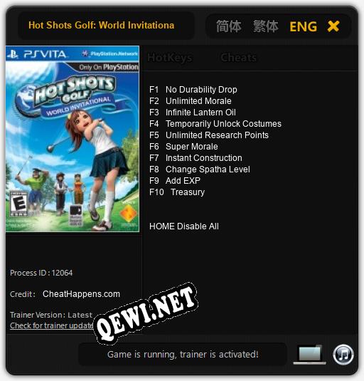 Hot Shots Golf: World Invitational: ТРЕЙНЕР И ЧИТЫ (V1.0.55)