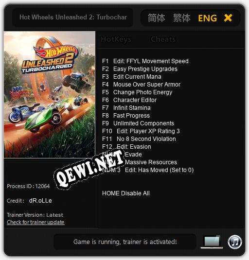 Трейнер для Hot Wheels Unleashed 2: Turbocharged [v1.0.2]