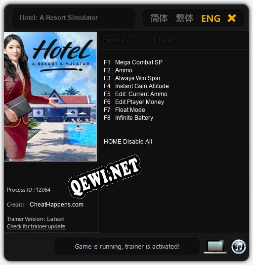 Hotel: A Resort Simulator: ТРЕЙНЕР И ЧИТЫ (V1.0.92)