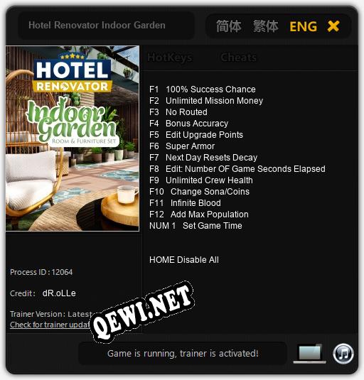 Hotel Renovator Indoor Garden: Читы, Трейнер +13 [dR.oLLe]