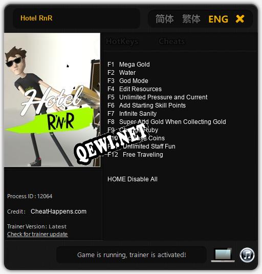 Трейнер для Hotel RnR [v1.0.6]