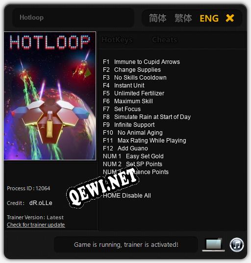 Трейнер для Hotloop [v1.0.8]